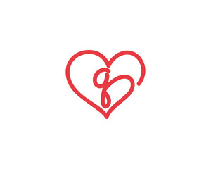 Lowercase Letter q and Heart Logo 1
