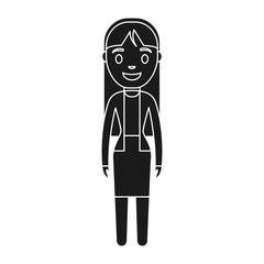 businesswoman standing icon over white background vector illustration
