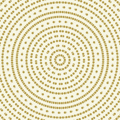 Seamless geometric vector pattern. Modern ornament with golden round elements. Geometric abstract pattern