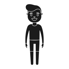 cartoon man standing icon over white background vector illustration