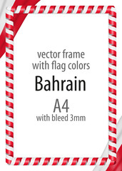 Frame and border of ribbon with the colors of the Bahrain flag
