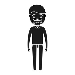 cartoon man standing icon over white background vector illustration