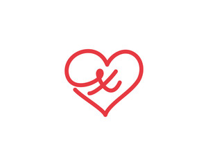 Lowercase Letter x and Heart Logo 1