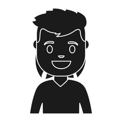cartoon man smiling icon over white background vector illustration