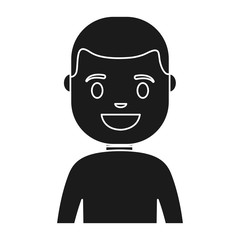 cartoon man smiling icon over white background vector illustration