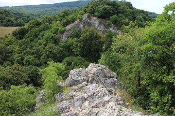Via ferrata route in Csesznek, Hungary