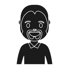 cartoon man smiling icon over white background vector illustration