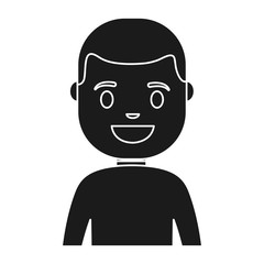 cartoon man smiling icon over white background vector illustration