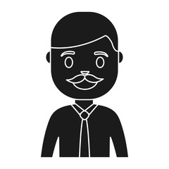 cartoon businessman icon over white background colorful design vector illustration