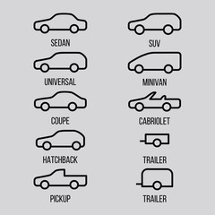 Different types of car body. - 169788814