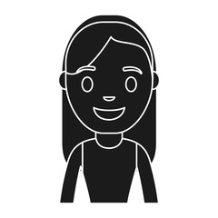 cartoon woman smiling icon over white background vector illustration