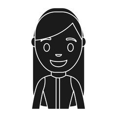 cartoon woman smiling icon over white background vector illustration