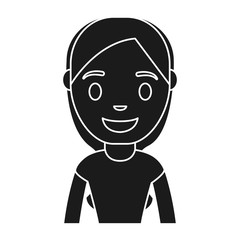 cartoon woman smiling icon over white background vector illustration