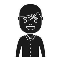 cartoon man smiling icon over white background vector illustration