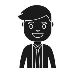 cartoon businessman icon over white background colorful design vector illustration