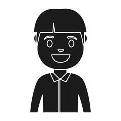 cartoon man smiling icon over white background vector illustration