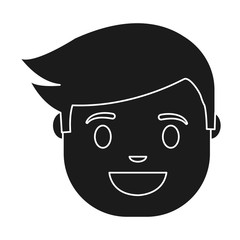 cartoon man face icon over white background vector illustration