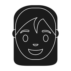 cartoon woman face icon over white background vector illustration
