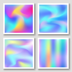Holographic hipster abstract backgrounds set