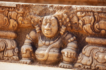 Fototapeta premium Detailed Stone Relief Sculpture at a Sacred Site in Anuradhapura
