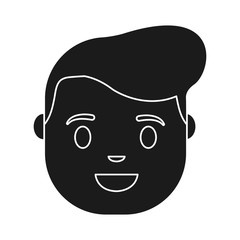 cartoon man face icon over white background vector illustration
