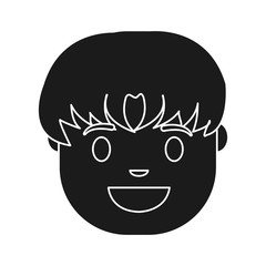 cartoon man face icon over white background vector illustration