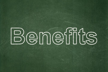 Finance concept: Benefits on chalkboard background