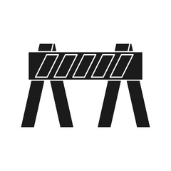 warning barrier icon over white background vector illustration