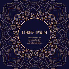 Luxury background vector. Golden pattern frame. Royal christmas card template. Design for holiday party invitation, beauty spa salon flyer or fashion cover.