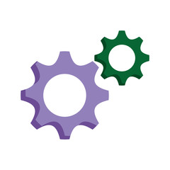 gear wheels icon over white background vector illustration