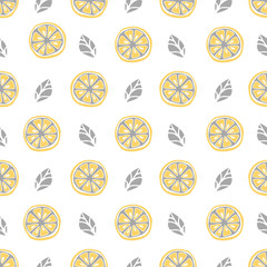 Seamless citrus pattern. Fruit Pattern Hand Draw.
