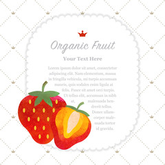 Colorful watercolor texture nature organic fruit memo frame strawberry