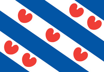 Vector flag of Friesland or Frisia is a province in the northwest of the Netherlands. - obrazy, fototapety, plakaty