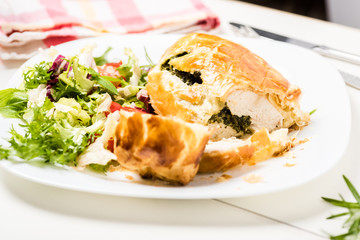 chicken breast stuffed spinach in puff pastry