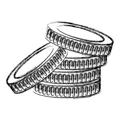 money coins icon over white background vector illustration