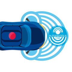 autonomous car icon over white background colorful design vector illustration