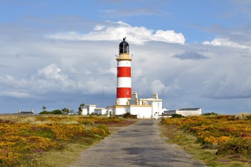 Fototapeta na wymiar Le phare de Point of Ayre, Ile de man