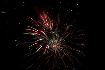 Fototapeta premium Fireworks isolated on dark background