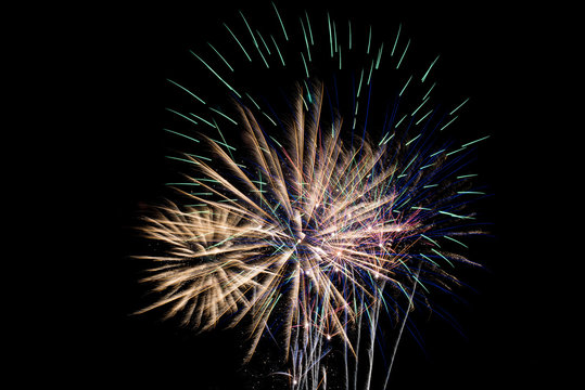 Fireworks isolated on dark background