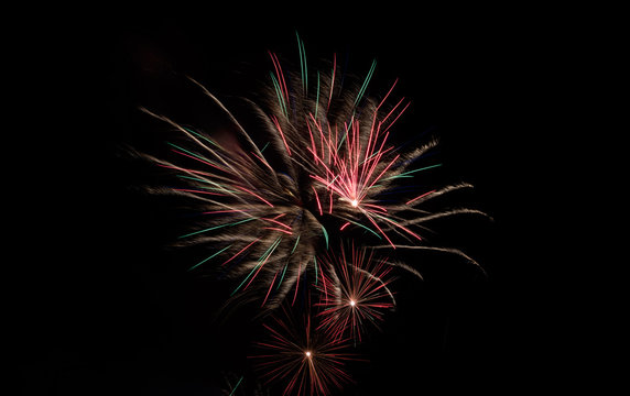 Fireworks isolated on dark background