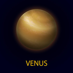 Venus. Realistic planet of the solar system