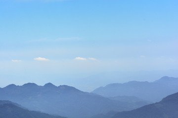 Naklejka premium Mountains and clouds in the Hsinchu,Taiwan.