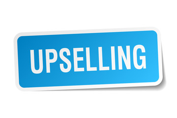 upselling square sticker on white