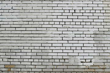 Old white brick wall background texture
