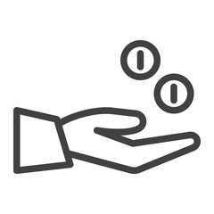 Fototapeta premium Get money line icon, outline vector sign, linear style pictogram isolated on white. Symbol, logo illustration. Editable stroke. Pixel perfect graphics