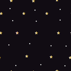 Golden stars on black sky