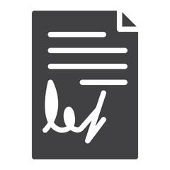 Contract icon vector, filled flat sign, solid pictogram isolated on white. Symbol, logo illustration. Pixel perfect graphics