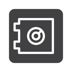 Safebox icon vector, filled flat sign, solid pictogram isolated on white. Symbol, logo illustration. Pixel perfect graphics