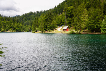 Fototapeta premium Before the thunderstorm. Lower lake of Fusine