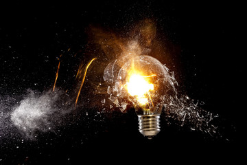 explosion of bulb